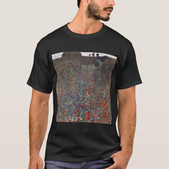 Mohnfeld, Gustav Klimt T Shirt (Framsida)
