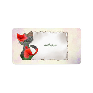 Mohnkatze Adressetikett