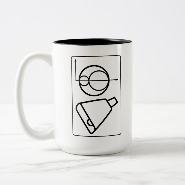 Mohrs cirkel - fler klockor Två-Tonad mugg (Vänster)