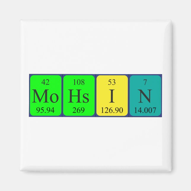 Mohsin periodisk magnet bord namn (Framsidan)
