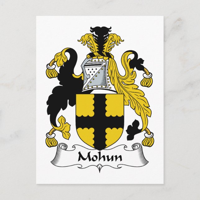 Mohun Family Crest Vykort (Framsida)