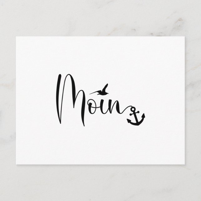 Moin Gull Anchor Low German Dialect Vykort (Framsida)
