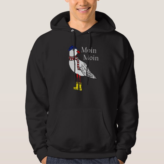 Moin Moin Fiskmås med havskräfta och Boot North Hoodie (Framsida)