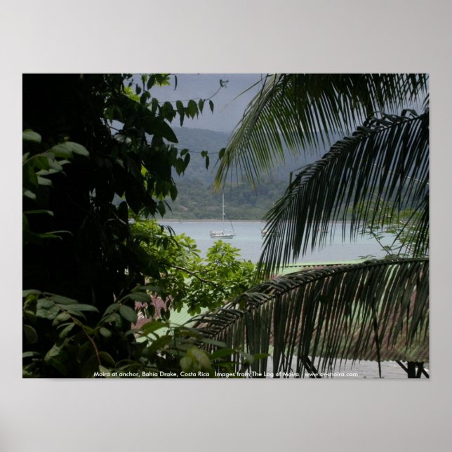 Moira at anchor, Bahia Drake, Costa Rica Poster (Framsidan)