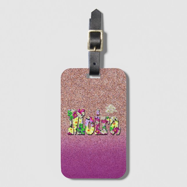 Moira, Dam Namn om texturerad Rosa Bagagebricka (Framsida vertikal)