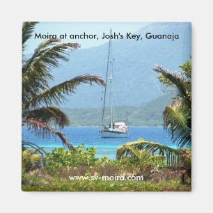 Moira på ankrar, Joshs nyckel, Guanaja, Honduras Magnet