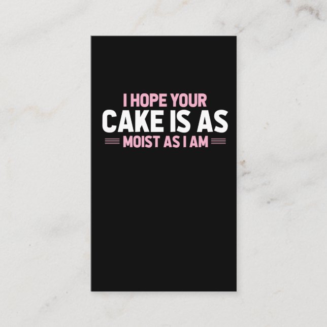 Moist Cake Vuxen humor Dirty och Funny Baker Visitkort (Framsida)