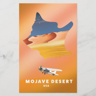 Mojave Desert USA karta Brevpapper