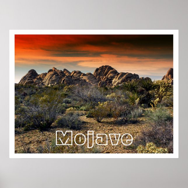 Mojave Desert vid Sunset Poster (Framsidan)
