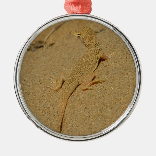 Mojave Fringe Toed Lizard Julgransprydnad Metall (Framsidan)