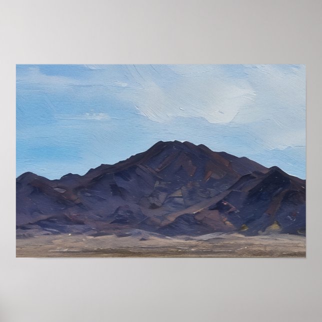 Mojave Valley och bergskedja Impressionistisk kons Poster (Framsidan)