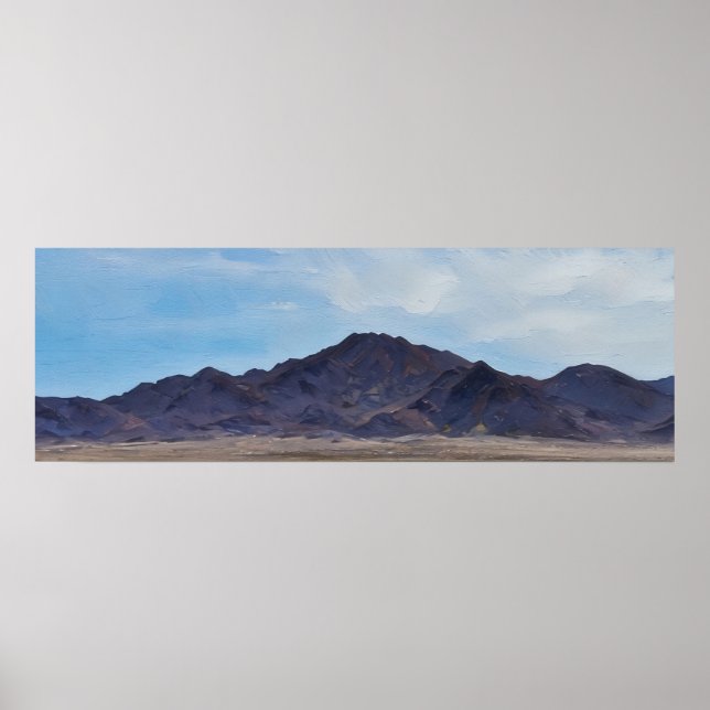 Mojave Valley och Mountain Range Impressionist Art Poster (Framsidan)