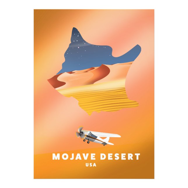Mojaveöknen USA karta Fototryck (Framsidan)