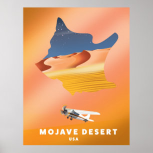 Mojaveöknen USA karta Poster