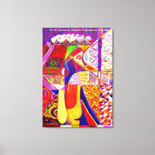 Mojisola A Gbadamo, som är med och handlar med olj Canvastryck (Framsida)