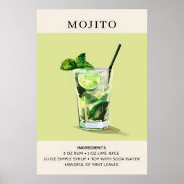 Mojito Cocktail-målning Poster