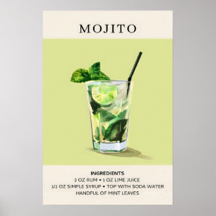 Mojito Cocktail-målning Poster