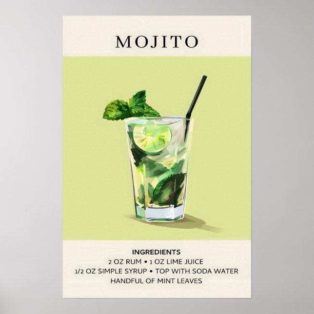 Mojito Cocktail-målning Poster (Framsidan)
