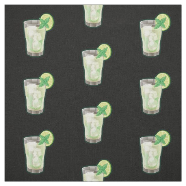 Mojito Cocktail Mönster Tyg (Provkarta)