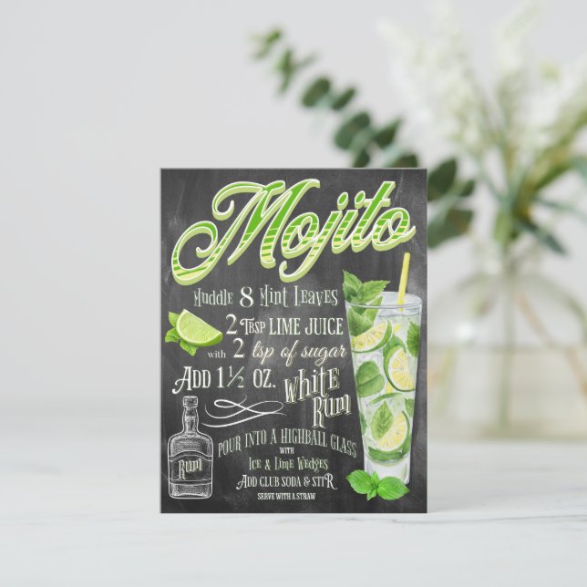 Mojito Cocktail Party-inbjudan (Stående Fram)