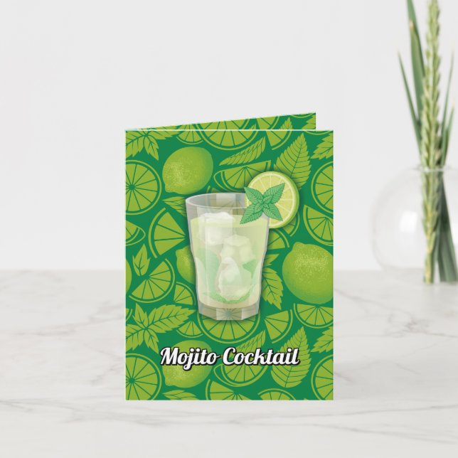 Mojito Cocktail Recipe Kort (Framsida)