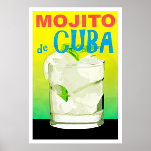Mojito de Cuba vintage resor poster