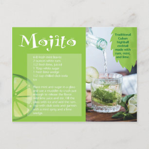 Mojito Drink Recept Card Vykort