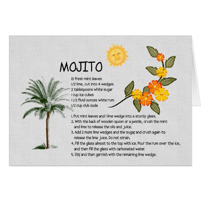 Mojito Hälsningskort (Framsidan Horizontal)