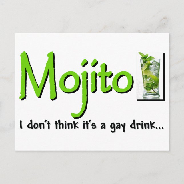 Mojito: Inte en Gay Drink...? Vykort (Framsida)