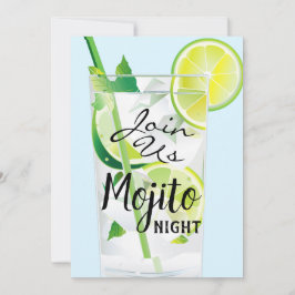 Mojito Natt Mint Lime Ljus Blå Inbjudningar