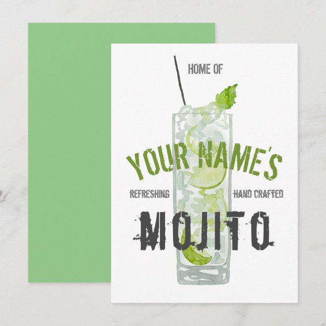 Mojito Personlig Inbjudningar (Fram/baksida)