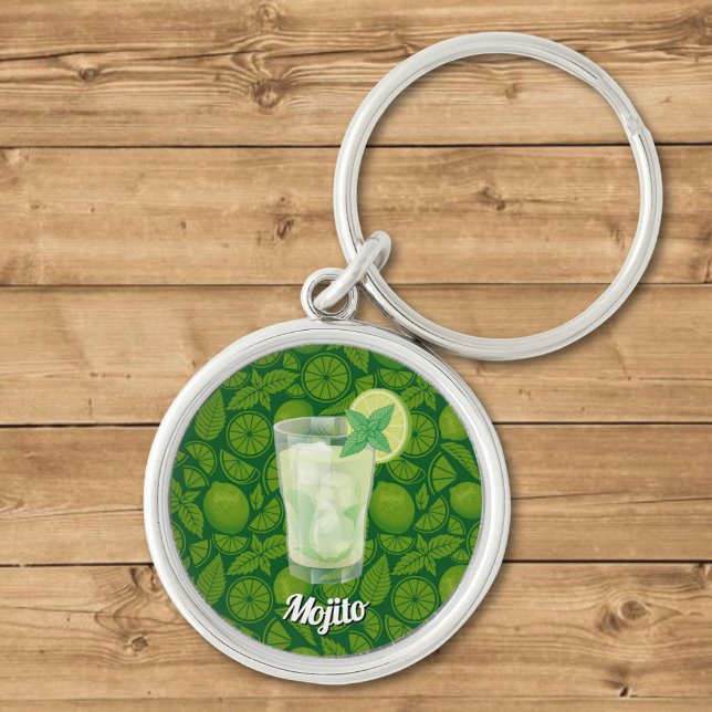 Mojito Rund Silverfärgad Nyckelring (Skapare uppladdad)