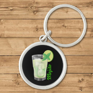 Mojito Rund Silverfärgad Nyckelring