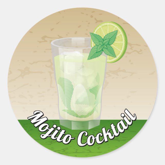 Mojito Runt Klistermärke (Framsida)