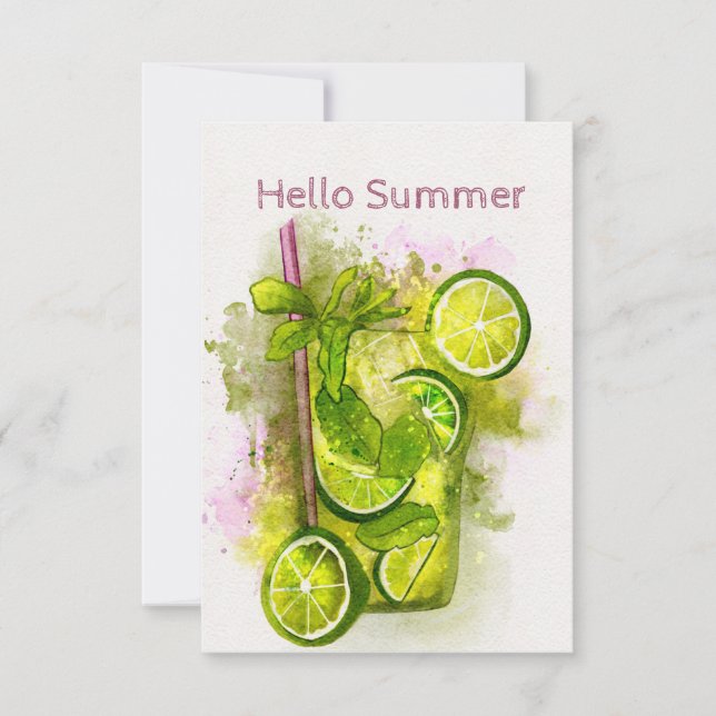 Mojito-sommarhälsningskort Tack Kort (Framsida)