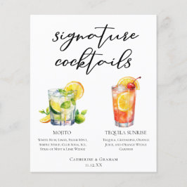 Mojito Tequila Sunrise Bröllop Cocktails Menu