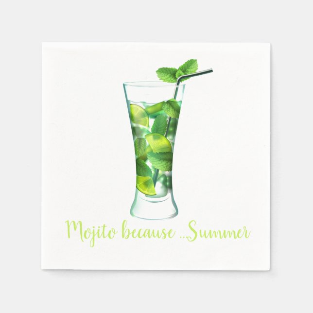 Mojito Thmet Cocktail Pappersservett (Framsidan)