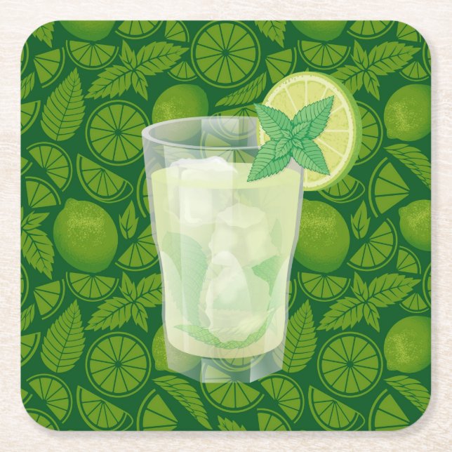 Mojito Underlägg Papper Kvadrat (Framsidan)