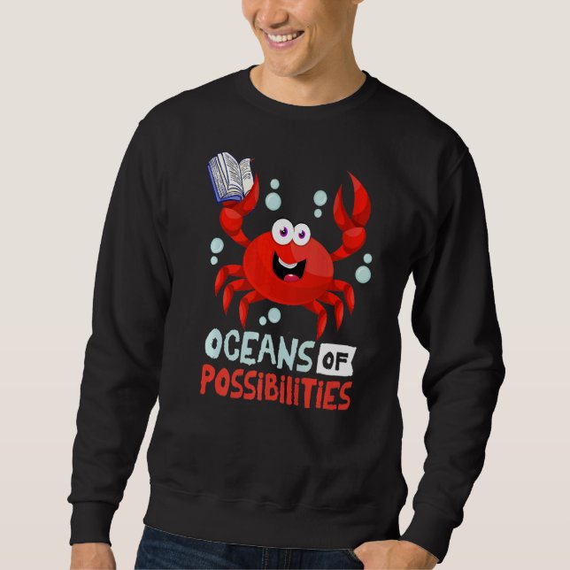 Möjliga sjöar Sommarläsning 2022 Crab Lång Ärmad Tröja (Framsida)