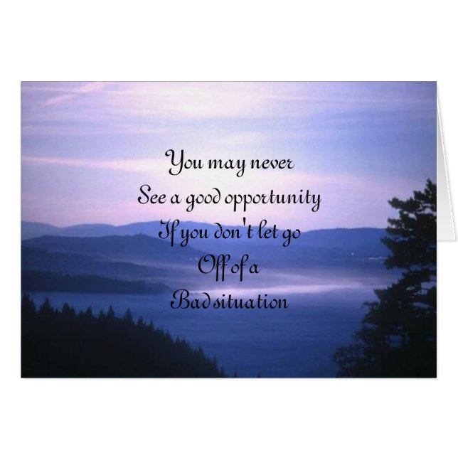 Möjligheter och dåliga förhållanden hälsningskort (Framsidan Horizontal)