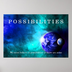 Möjligheter till rymden i Måne på jorden Poster