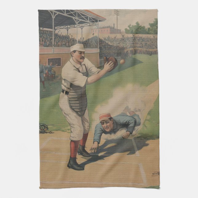 MoJo för vintagebaseballamerikan kökshandduk (Vertikal)