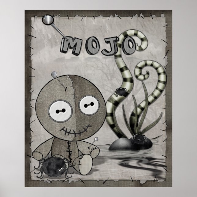 MOJO Gothic Voodoo Doll Folk Art Poster (Framsidan)