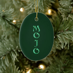 Mojo grönt hängande oval ornament
