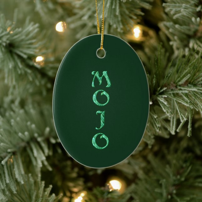 Mojo grönt hängande oval ornament (Träd)