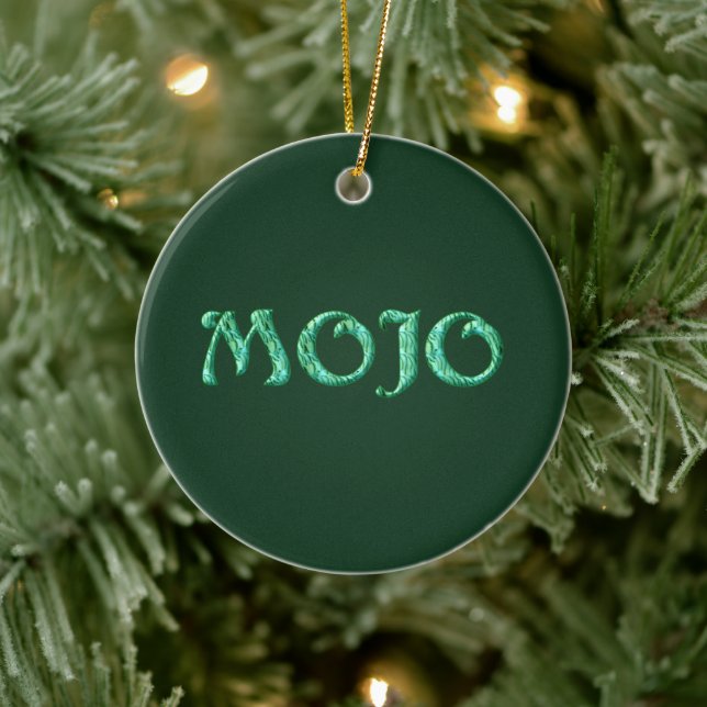 Mojo grönt hänger runt ornament (Träd)