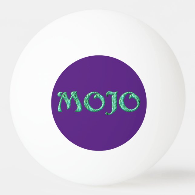 Mojo grönt lila vit 1-stjärnig pingpong boll (Framsidan)