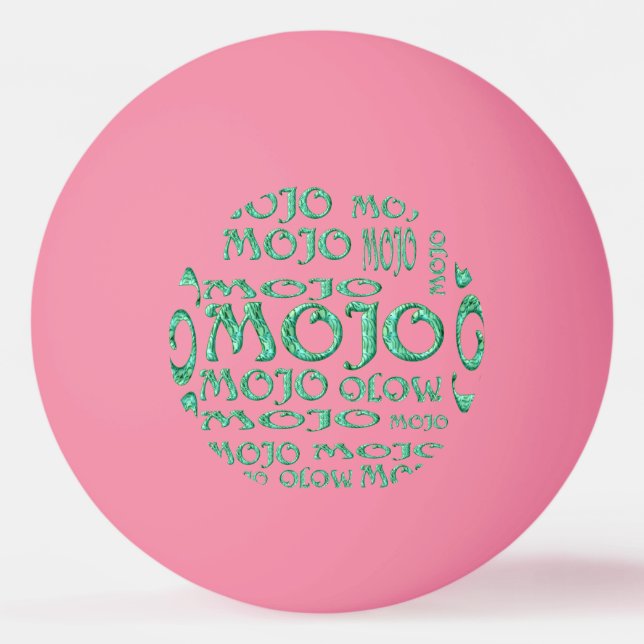 Mojo grönt magisk orange glöd 1 stjärnig pingpong  pingisboll (Framsidan)
