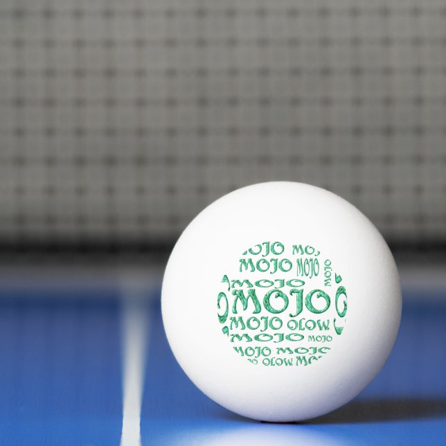 Mojo grönt magisk vit 3-stjärnig pingpong boll (Netto)