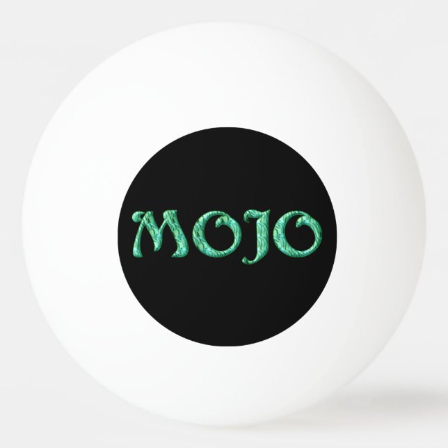Mojo grönt svartvit 1-stjärnig pingpong boll (Framsidan)